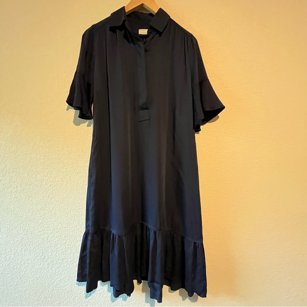 NWT Chico's Classic Navy Preppy Relaxed Fit Coastal Nautical Midi Dress SZ XXS